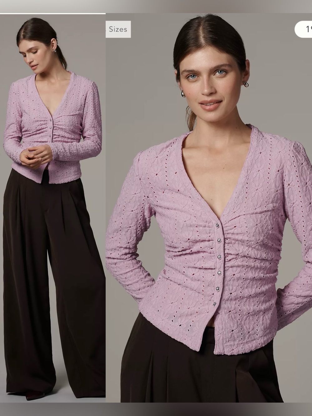 Anthropologie Maeve Textured Eyelet Lilac Top , size M